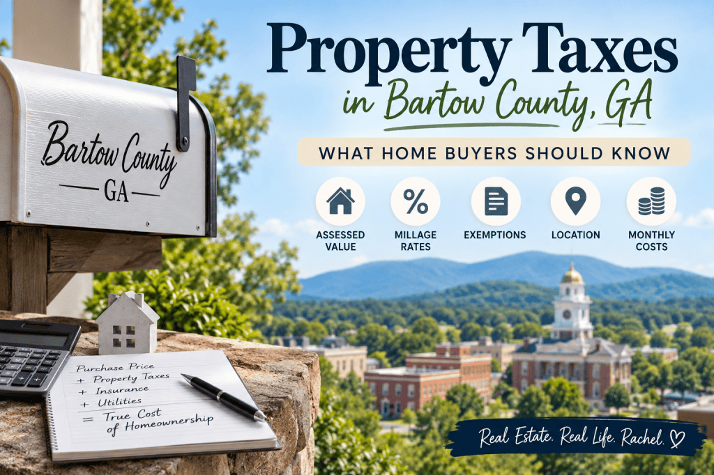 Bartow County Georgia homes and North Georgia landscape representing property taxes and homeownership costs.